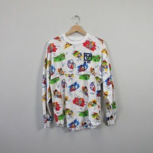 Disney World Spirit Jersey Long Sleeve Shirt Pinocchio Mickey Women XS White 328